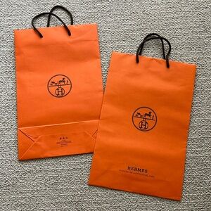 Set of 2 - Hermes shopping bag (11in x 17in)
